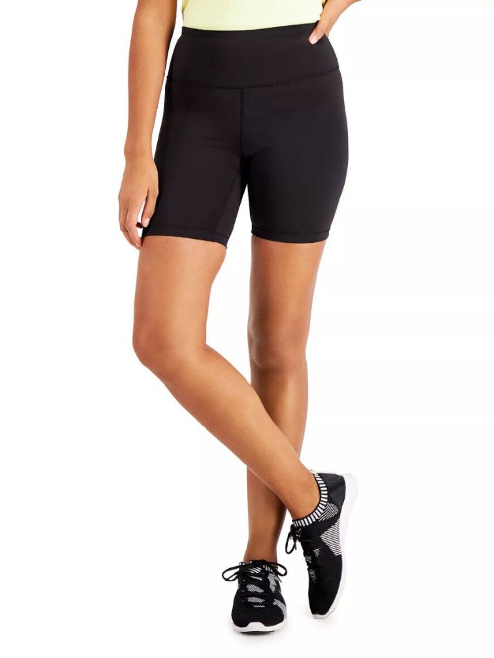 INC International Concepts Cotton Bike Shorts Deep Black Medium